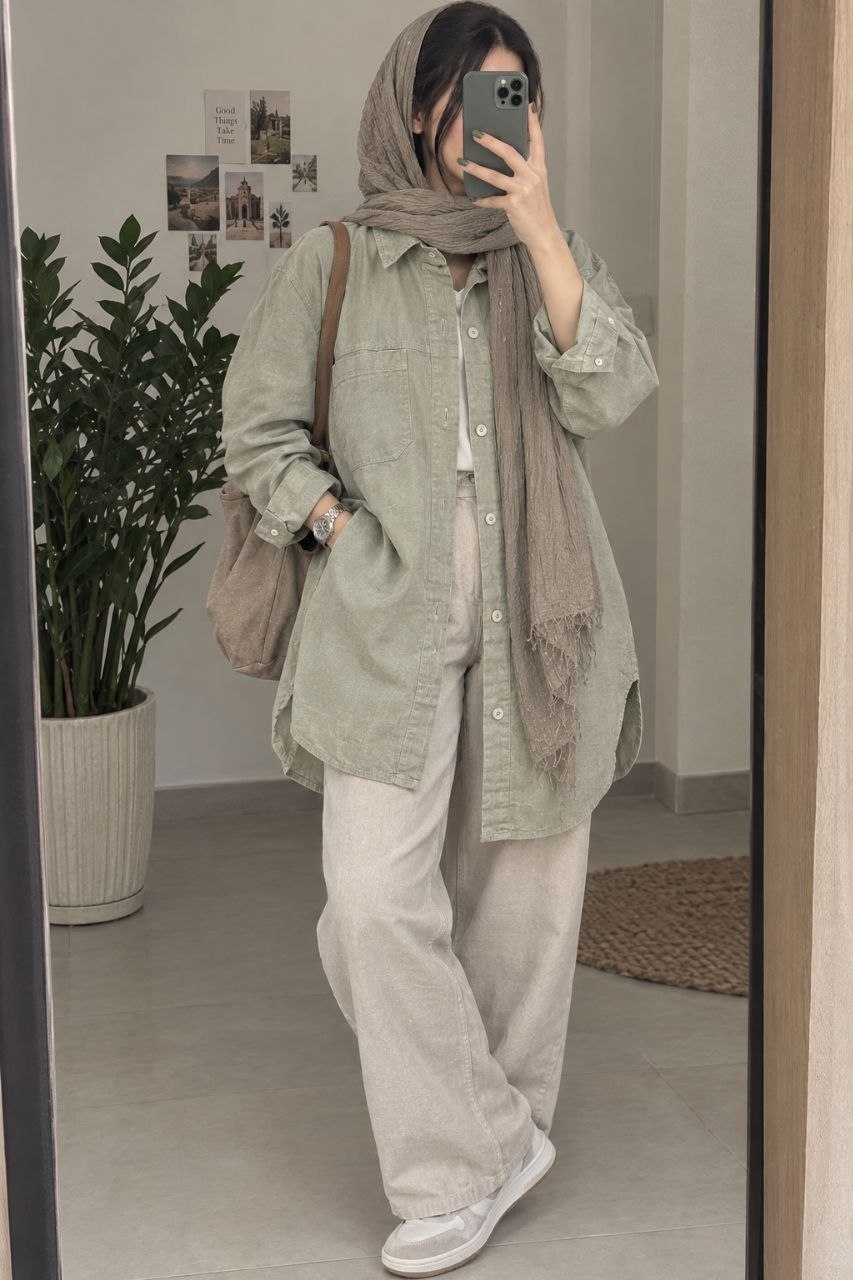 مانتو لینن بلند باحجاب زنانه | شیک، خنک و اقتصادی زیر ۱تومن